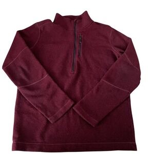 Smartwool 1/4 Zip Hudson Trail Fleece Pullover Sweater Men's Size Large Red